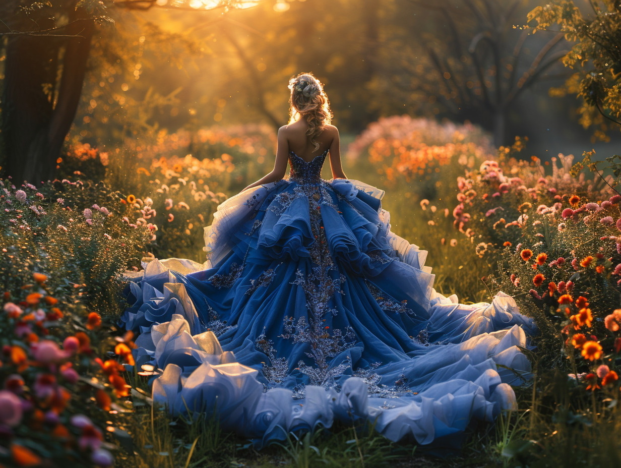 robe de mariée princesse bleu roi : élégance et tendances 2023 - mariage  robe