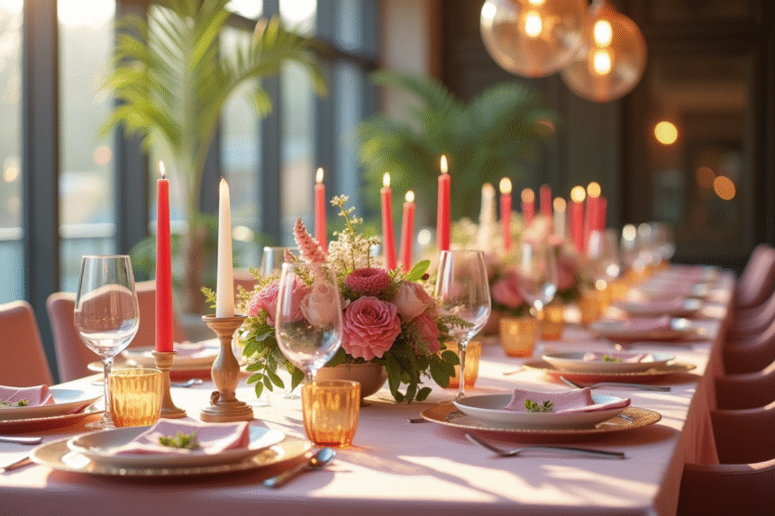Table de mariage élégante avec décoration couleur 2025