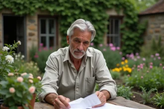 Homme d'âge mûr aux cheveux gris assis dans un jardin privé, symbolisant la frontière entre vie publique et vie privée d'une personnalité médiatique